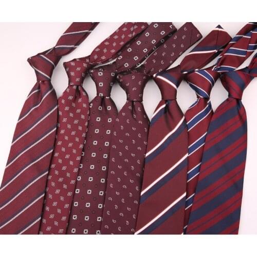 Linbaiway 2021 Wine Red Neckties for Mens Polyester Formal Dress Gravata Corbatas Neck Ties Wedding Party Casual Cravat Bow Tie