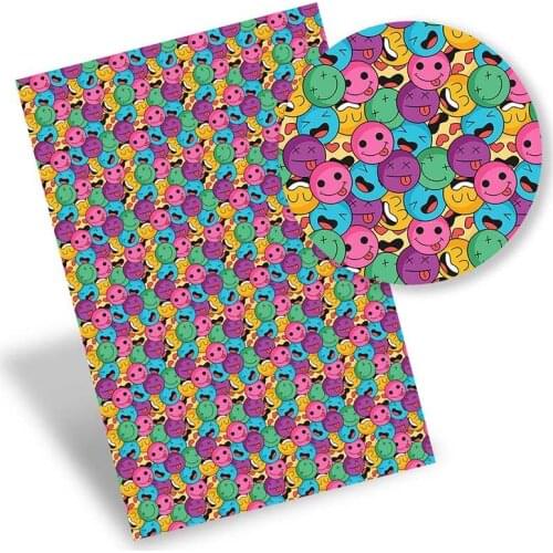 IBOWS Faux Leather Sheets Skull Theme Synthetic Leather Printed Vinyl Fabric DIY Handbags Bow making Supplies 0.8mm 22*30cm/pc