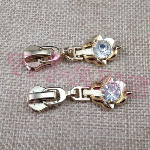 20pcs/lot, 5# Fashion Shining Rhinestone Zipper Sliders