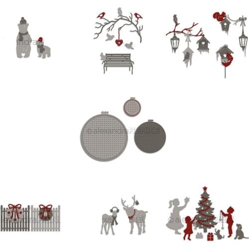 MT Christmas Scene Metal Cutting Dies Cut Die Scrapbook Photo Album Decorative Embossing Stencils Paper Cards Making Craft
