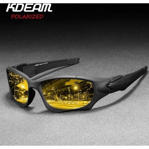 KDEAM Outdoor Sports Polarized Men Sunglasses Night Vision Goggles Classic Designer Sun Glasses Men Polarized UV400 Lens