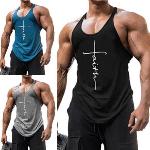 Men Bodybuilding Workout Gym Vest Fitness Male Shirt Comfortable Skin-friendly Round Collar Man Sleeveless Top for Exercise
