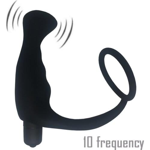 Soft Silicone Anal Butt Plug Vibrator 10 Speeds Sex Toy For Man Ring Penis Prostate Massage Male Vibrators Sex Products