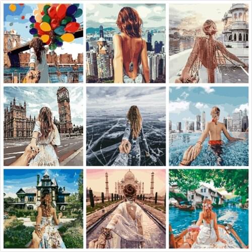 Holding Hands Painting By Numbers For Adults Kits Hand Painted Decor Drawing Canvas DIY Oil Coloring Paint Picture By Numbers