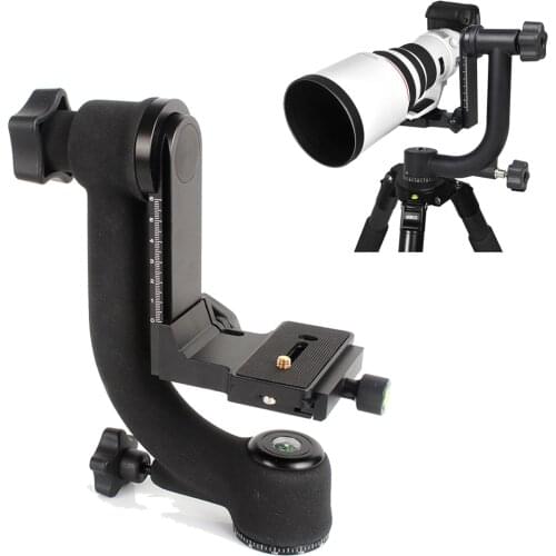 Professional 360 Degree Panoramic Gimbal Tripod Ball Head 1/4" Screw w/ Quick Release Plate For DSLR Camera Telephoto Lens