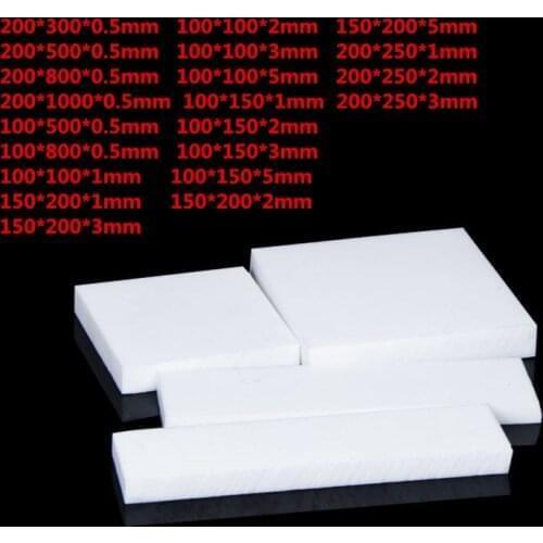PTFE Sheet PTFE Plate PTFE Board Block Polytef Plate Anti-Corrosion Polytetrafluoroethyle Plastic Panel Thickness 0.5mm-5mm