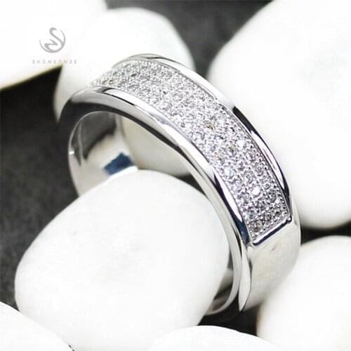 SHUNXUNZE The new product Luxury Wedding rings Jewelry for women Promotion White Cubic Zirconia Rhodium Plated R3262 size6 7 8 9