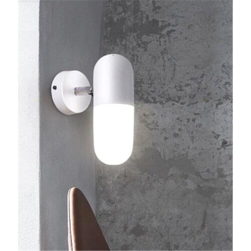 Loft Style Iron Glass Adjust Wall Sconce Modern LED Wall Light Fixtures Creative Capsules Bedside Wall Lamp Indoor Lighting