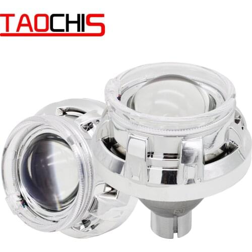 TAOCHIS 3.0 Inch Bi Xenon Projector Lens Kit for HELLA H4 With Shroud APP Control Angel Devil Eyes Modify Head Light
