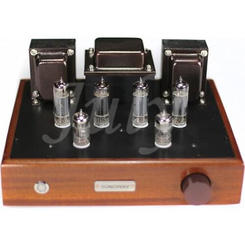 Dynaco 12AX7 push 6P14 push-pull circuit amplifier, 10W*2 tube amplifier finished machine, teak log case