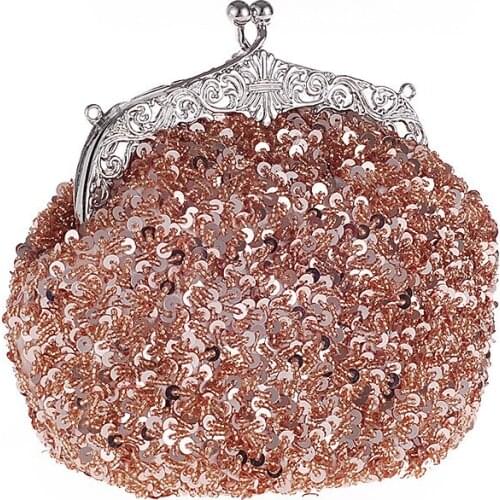 2019 Vintage Fashion Evening Purse Handmade Beaded Women Clutch Bag Delicate Banquet Bags Bride Wedding Party Purse Chain Bolso