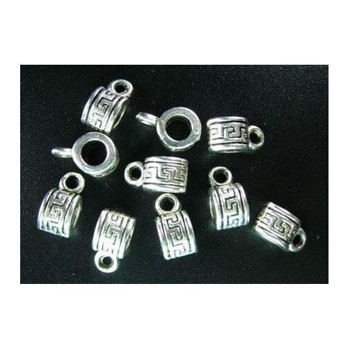 Vintage Silver Cylinder Bail Butterfly Bird Stars Heart Cross Witch Crown Charms Pendant For Jewelry Making Bracelet 10pcs Z1998