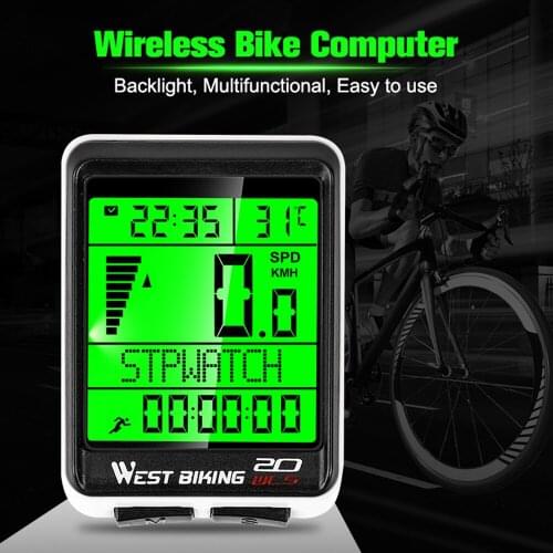Waterproof Bike Computer Wireless 5 Language Bicycle Cycling Odometer Stopwatch Speedometer 2.1inch LCD Bike Computer