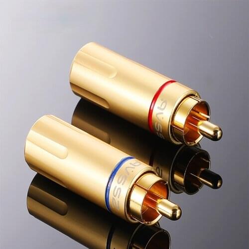 1Pcs AVSSZ gold-plated RCA plug AV audio and video signal cable professional audio amplifier connector hifi plug-in