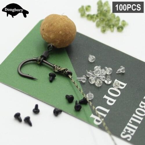 100PCS Carp Fishing Accessories Hook Stops Carp Rig Hook Stopers Rubber Beads Sliding Hook Stop for Carp Fishing Hair Rig Tackle