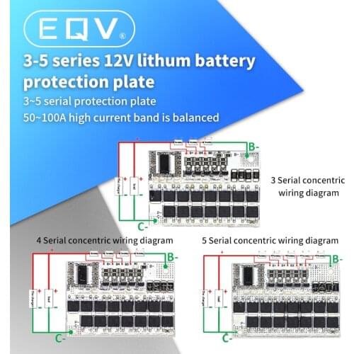 3S 4S 5S Bms 12v 16.8V 21V 3.7V 100A Li-ion Lmo Ternary Lithium Battery Protection Circuit Board Li-polymer Balance Charging