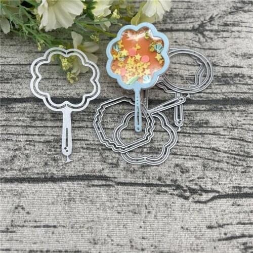 5pcs Fan Shake Card Frame Craft Metal Cutting Dies For DIY Scrapbooking Album Embossing Paper Cards Decorative Crafts