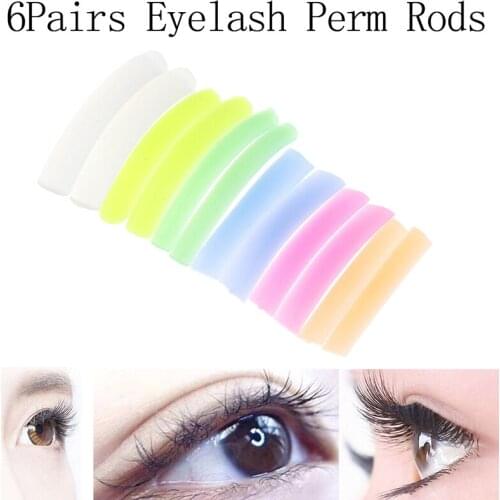 6Pair/Set Eyelash Perm Rod Permanent Wave Silicone Pads Lash Lift Perming Lash Patches Under Eye Sticker Set Perming Tool