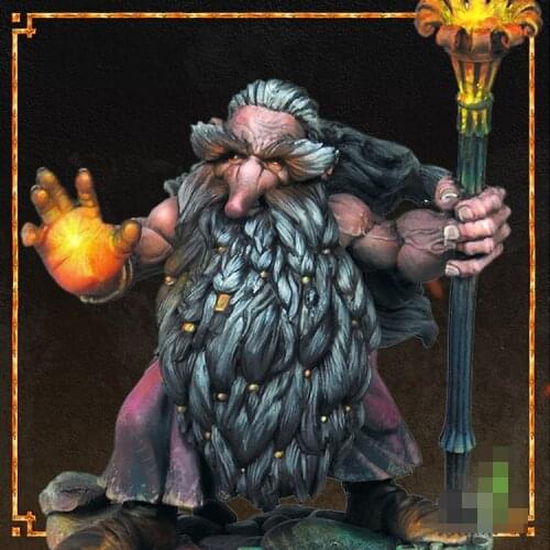 70mm Unpainted Kryzstof Flintborn Magician Q Version GK Resin Figure Scale Model Kit Resin Colorless Self-Assembled Toy No.116