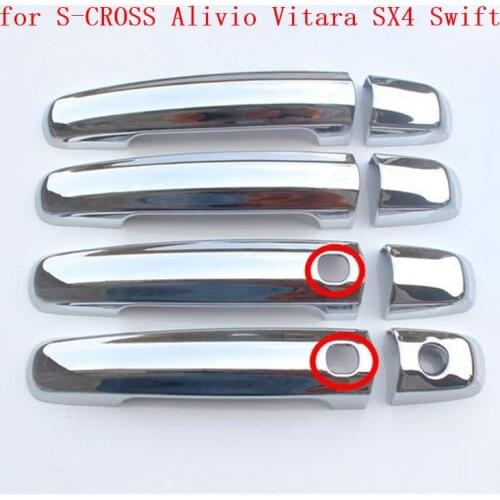 Car Accessories ABS Chrome Car Door Handles Bowl Cover Trim Door Handle Trim for Suzuki S-CROSS Alivio Vitara SX4 Swift