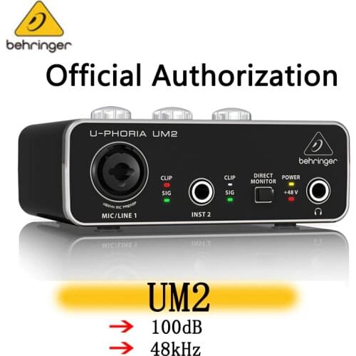 Behringer UM2 audio interface soud card audio recording equipment Guitar Recording External USB for Celebrity Live Broadcast