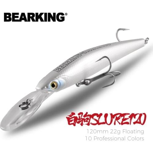 BEARKING Top Hard Baits Fishing Lures 120mm 22g long casting minnow Wobblers dive Depth 6-10ft Bass Pike