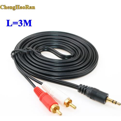 ChengHaoRan 1.5M 3M 5M 3.5mm Male Jack to AV 2 RCA Male Stereo Music Audio Cable Cord AUX for Mp3 Pod Phone TV Sound Speaker