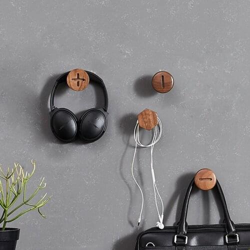 Black walnut wooden coat hooks creative wooden screws wall decoration rack solid wood single wall hanger