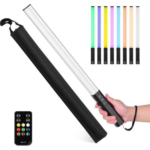 RGB Handheld LED Light Wand 10 Lighting Modes Rechargeable Photography Light Stick 12 Brightness Levels for Video Lighting