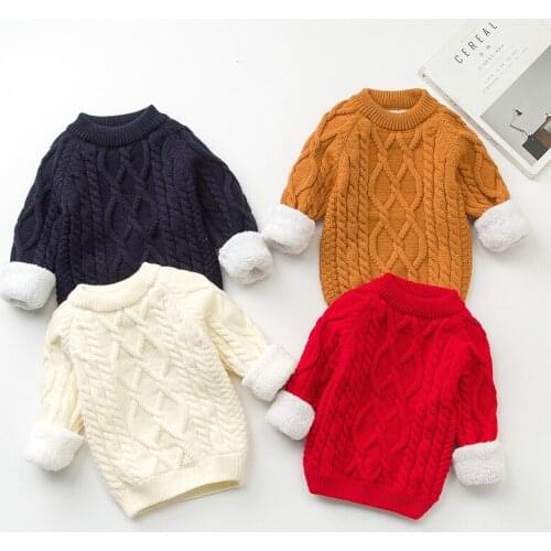 Children Winter Sweater 2018 Winter Baby Girls Boys Clothes Pullover Christmas Knitted Sweater Kids Long Sleeve Warm Sweaters