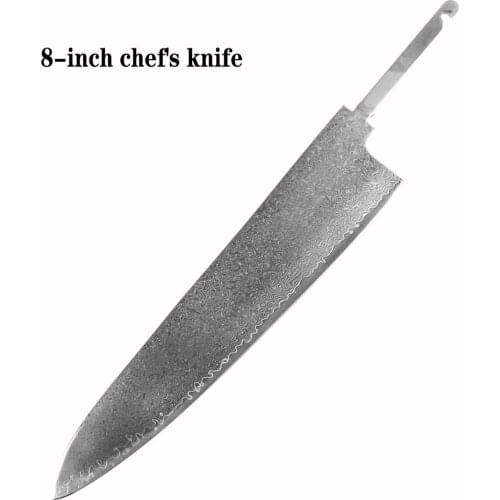 DIY VG10 Sharp 8in Chef Knife Blank Damascus Steel Knife Blade Material Semi-finished Steel Billet Japanese Knife Kitchen Knife