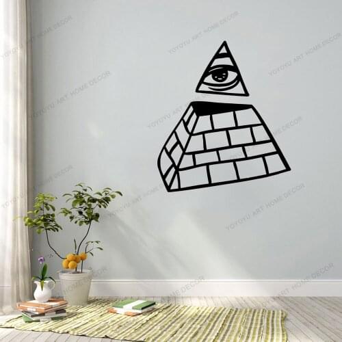Egypt Eye Pyramid Design Decor Wall Decal Bedroom Window Living Room Decoration Removable Vinyl Wall Stickers Handmade CX1046