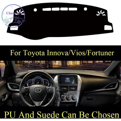 Customize For Toyota Innova 07-16/Vois/Fortuner 09-15 Dashboard Console Cover PU Leather Suede Protector Sunshield Pad