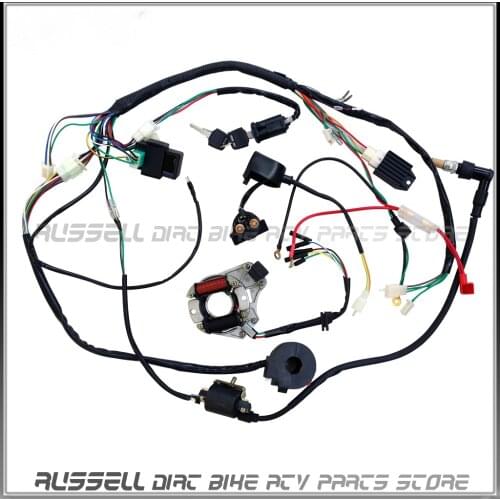 ATV Parts Full Electrics Wiring harness CDI coil 110cc Quad Bike Buggy Gokart Parts Accerssories