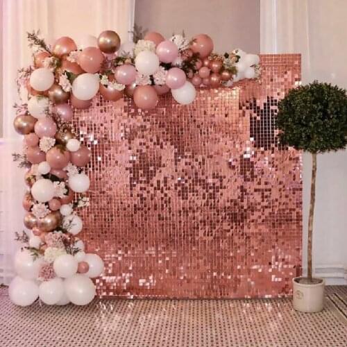 Party Background Curtain Sequin Backdrop Wedding Decor Baby Shower Sequin Wall Glitter Backdrop Curtain Birthday Foil Curtain