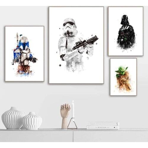 Disney Star Wars Movie Canvas Painting Yoda Darth Vader Sith Trooper Prints and Posters Wall Picture for Kids Room Decor Cuadros