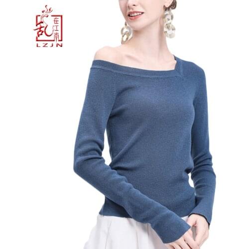 Женские пуловеры с открытыми плечами LZJN China At AliExpress