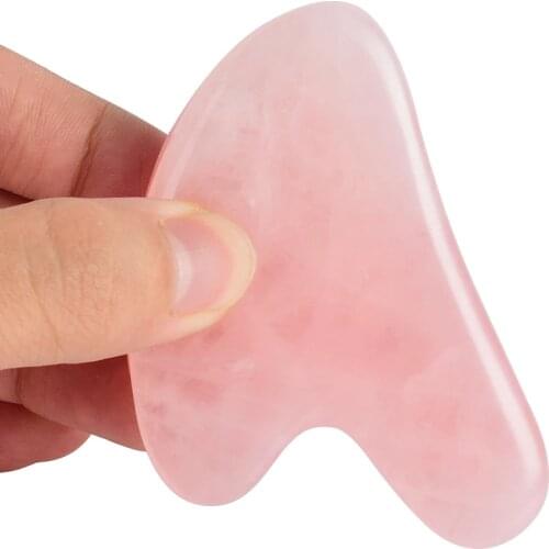 Rose Quartz Jade Guasha Board Natural Stone Scraper Chinese Gua Sha Tools For Face Neck Back Body Acupuncture Pressure Therapy