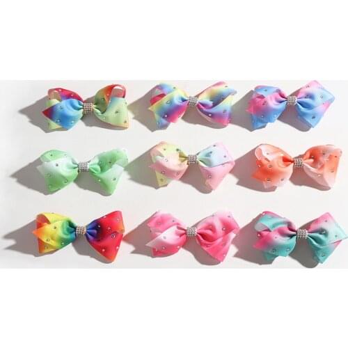 Miss cute Bows Girls Sparkly Glitter rhinestone Hair Clip Large Bowknot Handmade Hairgrips Hairpin Fashion Hair Accessories