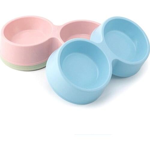 Multi-Purpose Dog Double Bowl Pet Plastic Feeder Puppy Feeding Water Food Bowls Drinking Dishes Cat Food Container Pets Supplies