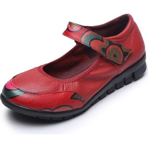 Womens Flats Casual Genuine Leather Fashion mouth Wedge Shoes Hook Loop Woman Moccasins Ladies Driving Shoe soft Comfortable