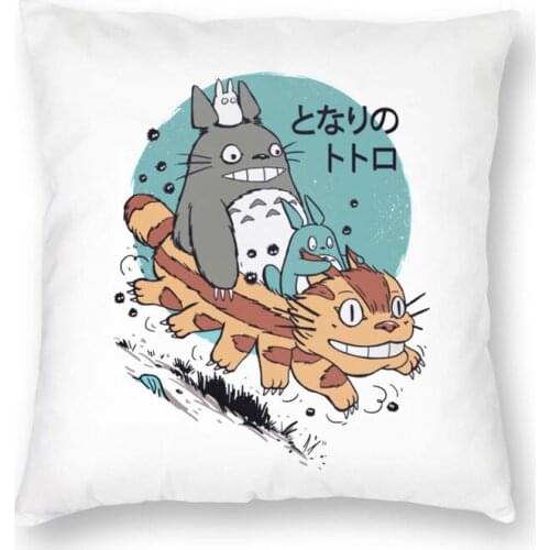 My Neighbor Totoro Cushion Cover Double Side Studio Ghibli Miyazaki Hayao Anime Floor Pillow Case Pillowcase Home Decorative