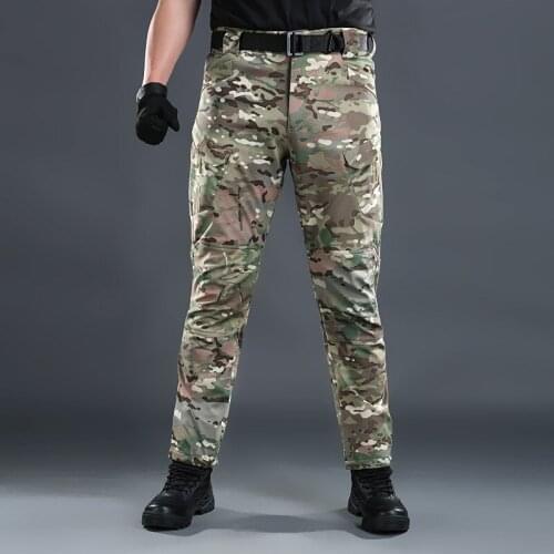 Fleece Cargo Pant Men Working Hiking Camping Outdoor Warm Breathable Trouser Camouflage Combat Fishing Pant