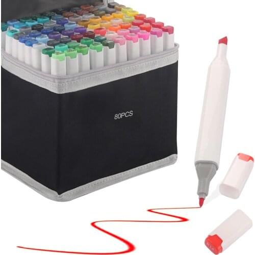 80 Colors Dual Headed Art Markers Set Alcohol Based Markers Drawing Pen Manga Sketch Marker Design Pens