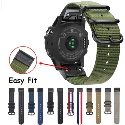 20mm 22mm 26mm Nylon Strap For Garmin Fenix 5S 5 5X Plus/6S 6 6X/3 HR/TACTIX DELTA/Forerunner 935 Quick Fit Bracelet Accessories