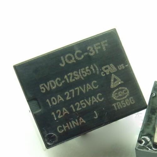 New relay 10pcs/lot JQC-3FF-5VDC-1ZS JQC-3FF 5VDC-1ZS HF3FF-005-1ZS JQC3FF 5VDC1ZS 10A 5PIN