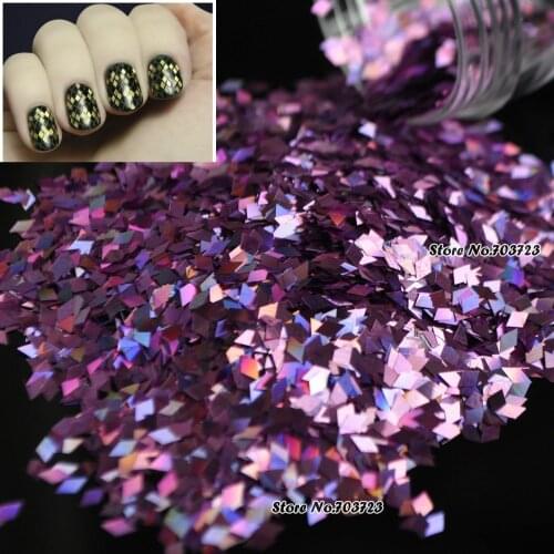 Lei Ling-shaped charm sexy shiny luminous sequined fashion Nail tips Tools Purple LB901