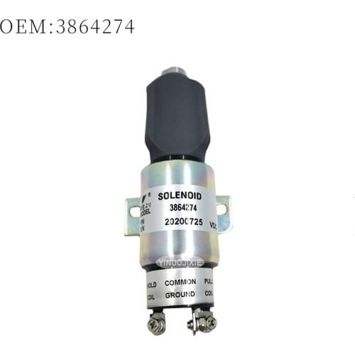New 3864274 Excavator parts flameout solenoid valve solenoid parking solenoid valve Hyundai R215-7 flameout switch OE:3864274