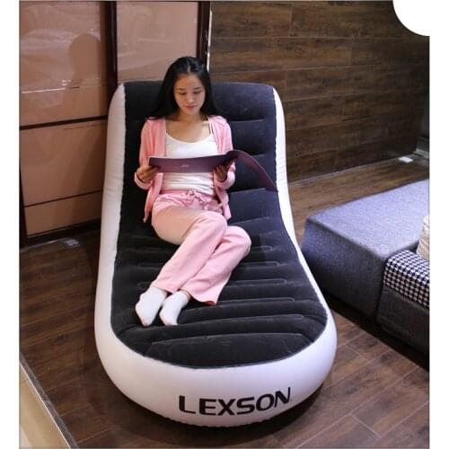 Relax single flocking inflatable sofa adult inflatable sofa bed indoors lazy inflatable loungers outdoor furniture