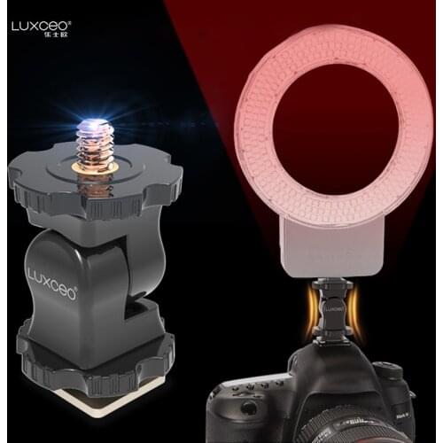 LUXCEO PA1 Hot Shoe Adjustable Monitor Holder Mount Camera Pan Tilt 180 Degree with Cold Shoe Mount and 1/4'' Mount Tripod Head